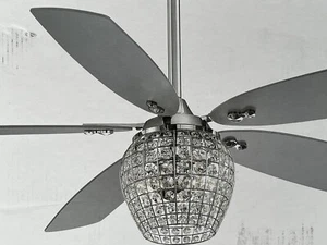 Minka Aire Bling 56-in Chrome LED Indoor Ceiling Fan with Light Remote (5-Blade) - Picture 1 of 8
