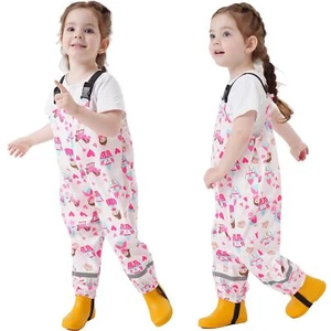Toddlers Waterproof Rain Bib Pants Girls Rain Pants Kids Overalls Rain Trouse... - Picture 1 of 7