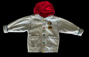 Vintage cute Gymboree toddler boys sz S-3-4T lightweight denim jacket w/hoodie 