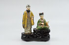 Vintage Chinese cloisone statue with pair of immortal figures,6 inches tall  🐘
