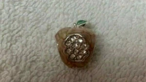 Lauren G Adams Rhodium & Enamel Apple  Charm Bead, Fits All Brands ~ - Picture 1 of 3