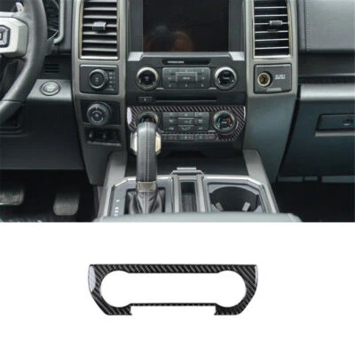 Cubierta de embellecedor de panel decorativo de CA interior de fibra de carbono para Ford F-150 2015-2017 Foto 1 de 4