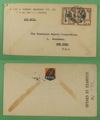 DR WHO 1945 KUT KENIA NEUMÁTICOS PUBLICIDAD SEGUNDA GUERRA MUNDIAL CORREO AÉREO CENSURADO A ESTADOS UNIDOS R15792 Foto 1 de 3
