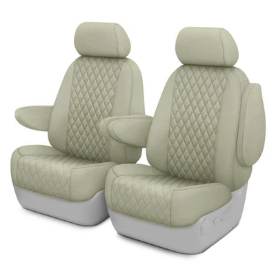 For Ford F-150 04-08 Diamond Quilted 1st Row Sandstone Custom Seat Covers - Imagem 1 de 4