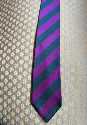 Corbata de cuello OLIVER GRANT a rayas 100 % seda para hombre - Hecha en Francia Foto 1 de 4