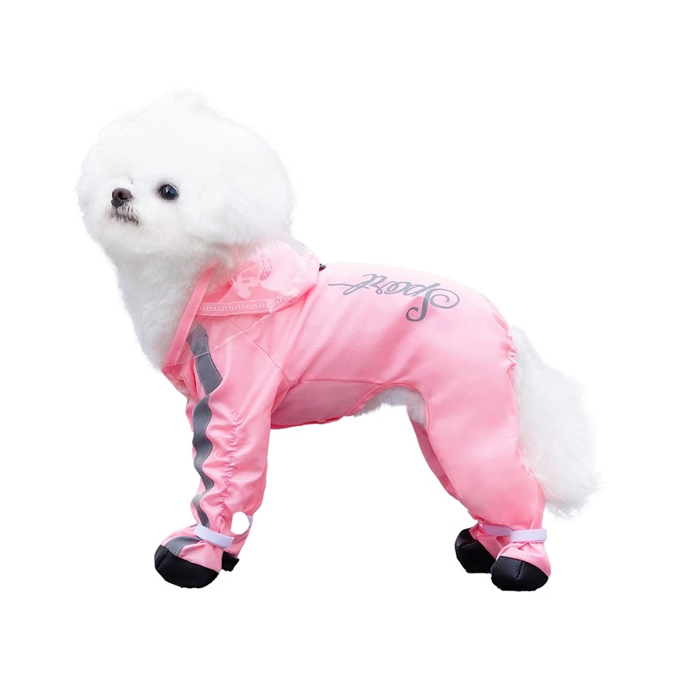 Impermeable para Perros con Capucha Impermeable Exterior Mascota Perrito Impermeable Ropa de Lluvia Foto 1 de 4