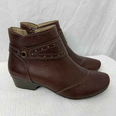 Taos Boots Womens 7 Ultimo Brown Leather Studded Ankle Booties Boho Western - Image 1 of 4