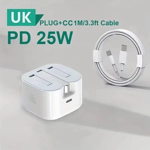 UK USB charger for all iPhone Pro 3.0 quick charge PD 25W type C fast charging - Picture 1 of 9