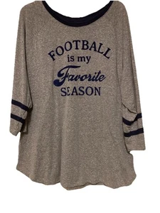 Lane Bryant 18/20 Graphic Tee 3/4 Sleeve, Football Is My Favorite Season - Picture 1 of 5