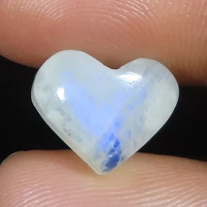 10.20 Cts Natural Rainbow Moonstone Heart Cabochon Gemstone 15x12x6 mm KY912 - Picture 1 of 6