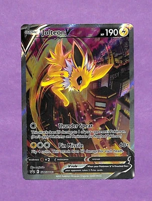 Pokémon TCG Jolteon v SWSH183 Black Star Promo Holo Card NM-MT (a) - Image 1 of 2