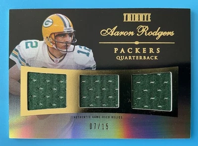 2010 Topps Tribute Aaron Rodgers  Triple Jersey Patch Relic /15 Packers - Image 1 of 2