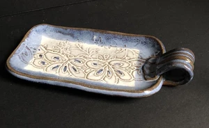 Vintage Kunstkeramik Butterdose Griff handgefertigt USA hält 1 Stab Butter - Bild 1 von 5
