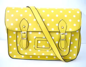 NWT SwankySwans District29 Girl's Sara Satchel/School Bag Yellow/White Dot - Picture 1 of 11