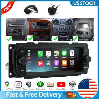 Radio de coche GPS Carplay para Dodge Jeep Grand Cherokee Wrangler Chrysler Android 13 Foto 1 de 4