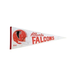 Vintage 1980's ERA NFL Atlanta Falcons 3D Logo 2 Bar Helmet Full Size Pennant - Picture 1 of 6