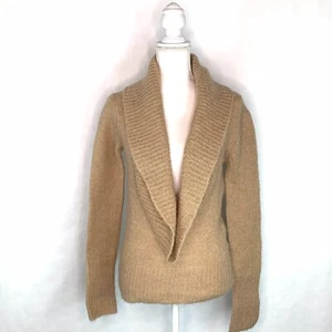 La Redoute Women's Sweater Size S Brown Cowl Neck Long Sleeve Open Front Casual - Picture 1 of 12