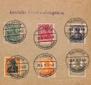 GERMANY Cover *DEUTSCHE FRIEDENSDELEGATION* Peace Congress Versailles 1919 YG150 - Picture 1 of 8