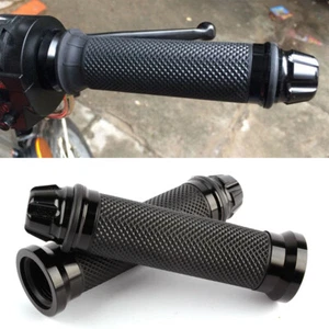 CNC ALUMINUM MOTORCYCLE HANDLEBAR RUBBER GEL HAND GRIPS+BAR END CAP PLUG GOLDEN - Picture 1 of 7