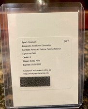 2023 Panini Chronicles BOBBY MILLER America’s Pastime Material Sig. Gold Auto