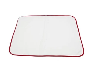 Badematte Duschvorleger Samt Frottee, ca. 50x70 cm mit rotem Rand - Bild 1 von 3