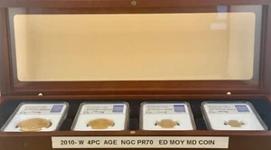 2010 American Gold Eagle Proof 4-Coin Year Set NGC PF70 Signed by Ed Moy - Picture 1 of 7