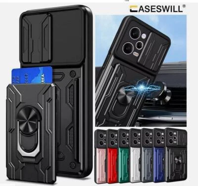 For Xiaomi 13T Pro 12T 11T Redmi Note 13 12 11 Pro Card Slot Magnetic Stand Case - Image 1 of 4