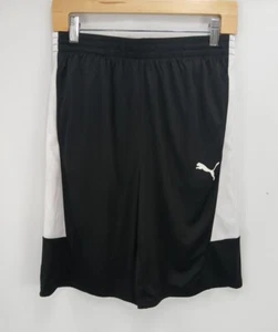 NWT PUMA Core Essential Athletic Short Black & White Polyester Boys Sz M (10-12) - Picture 1 of 7
