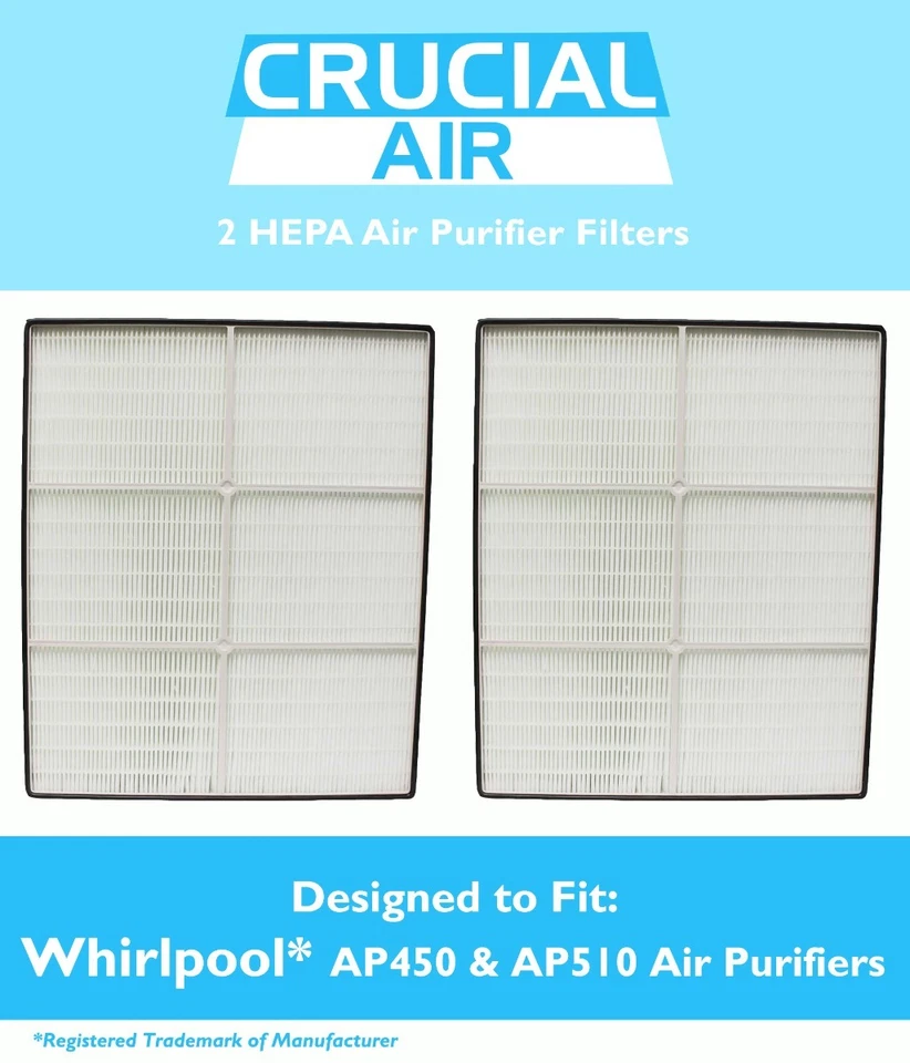 2 filtros purificadores de aire HEPA Whirlpool/Whispure AP450 AP510 1183054 1183054K Foto 1 de 1