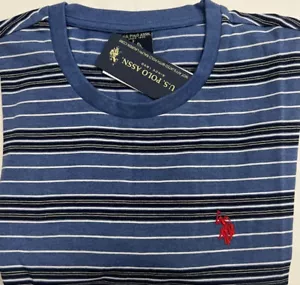New U.S Polo Assn. Men's Short Sleeve T-Shirt Blue Stripe Size S $20.00 - Picture 1 of 3