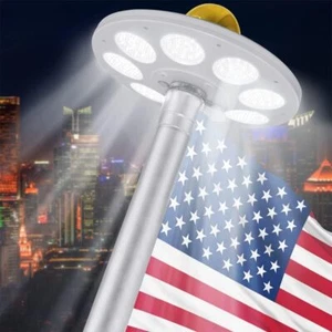 Luz de poste de bandera con energía solar 136 LED activa automática súper brillante impermeable al aire libre - Imagen 1 de 8