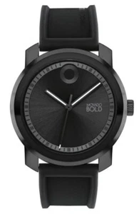 MOVADO 3601039 TREND PROPEL BLACK DIAL BLACK SILICONE BAND MENS WATCH - Picture 1 of 4