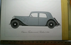 1960s Citroen dealer promotional poster (Lithograph?) Citroen Traction Avant 7CV - Picture 1 of 1