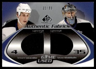2004-05 SP Game Used Lecavalier/Khabibulin GU Relic /99 Lightning *Noles2148* - Image 1 of 2