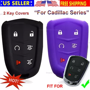2pcs 6B Silicone Case Protector Holder Fob Cover for Cadillac Escalade Smart Key - Picture 1 of 4