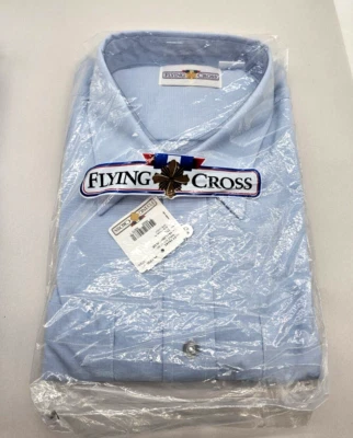 New Flying Cross Blue Button Up Short Sleeve Service Uniform Shirt Size 2XL - Image 1 of 4