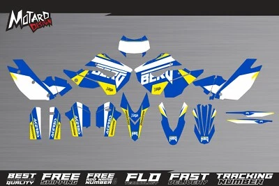 Kit de gráficos calcomanías adhesivas premium Husaberg FS 390 450 570 2009 2010 2011 2012 Foto 1 de 2