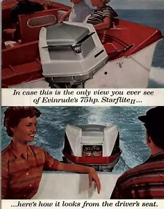 1950s EVINRUDE 75HP STARFLITE II BOAT MOTOR FIRST IN OUTBOARDS MAGAZINE AD 26-35 - Picture 1 of 3