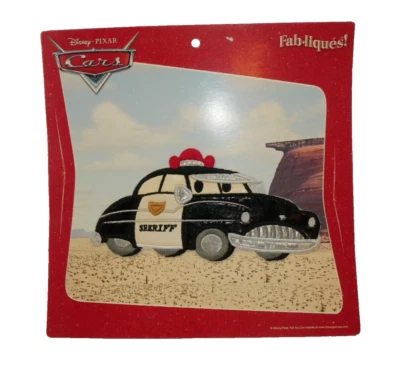 Disney Pixar Cars Sheriff Car 1 peça cola adesiva aplique fab-liques 7" x 3-1/2" - Imagem 1 de 4