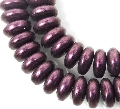 50 cuentas de rondelle de vidrio checo - gamuza metálica - rosa 6x2 mm Foto 1 de 2