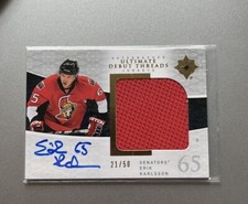 2009-10 Ultimate Collection Debut Threads Rookie Jersey Auto /50  Erik Karlsson