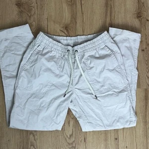 Vuori Ripstop Baumwolle Stretch beige Kordelzug aufgesetzte Taschen Jogginghose Hose Small - Bild 1 von 7