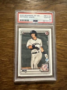2020 Bowman 1st Edition Anthony Volpe BFE139 PSA Gem Mint New York Yankees - Picture 1 of 4