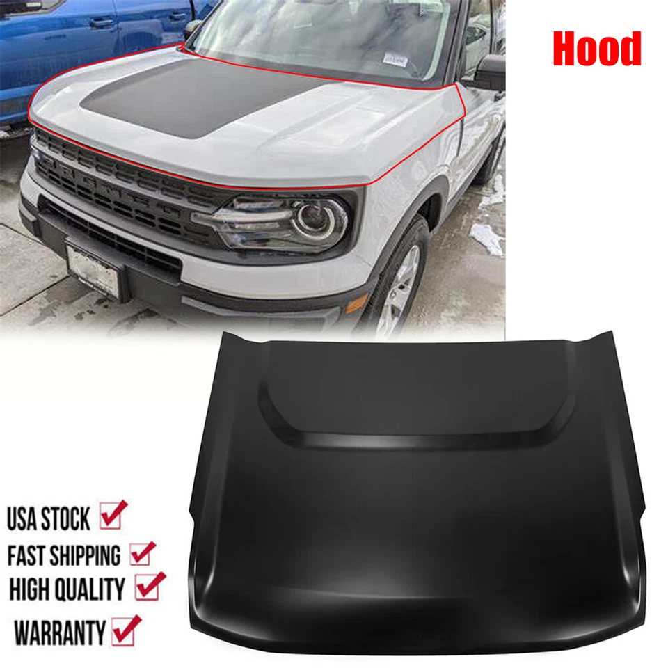 Primed Hood Panel Aluminum for Ford Bronco 2021-2024 - Factory Style Replacement Foto 1 de 4