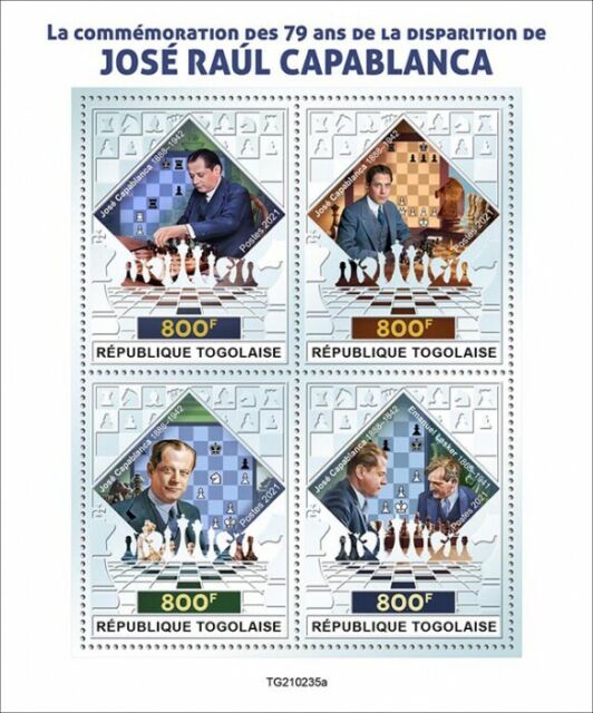 Guinea 2021 MNH Chess Stamps Anatoly Karpov Bobby Fischer Max Euwe Sports  1v S/S