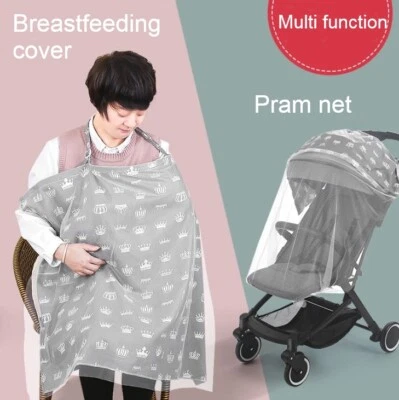 Pram stroller net cover breast feeding pram nursing cover blanket multi functio* - image 1 of 4