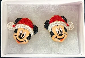 Disney x Baublebar Mickey Mouse Santa Hat Christmas Holiday Earrings - Picture 1 of 1