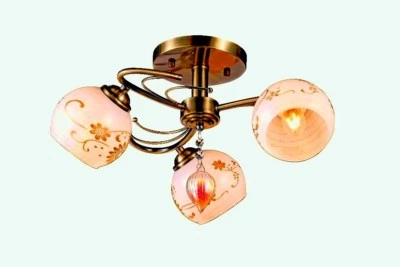  Lámpara de araña colgante de vidrio con iluminación de 3 luces de techo moderna vintage Foto 1 de 4