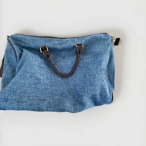LULU DHARMA Weekender Traveler Duffle Crossbody Bag Large Blue - Picture 1 of 3