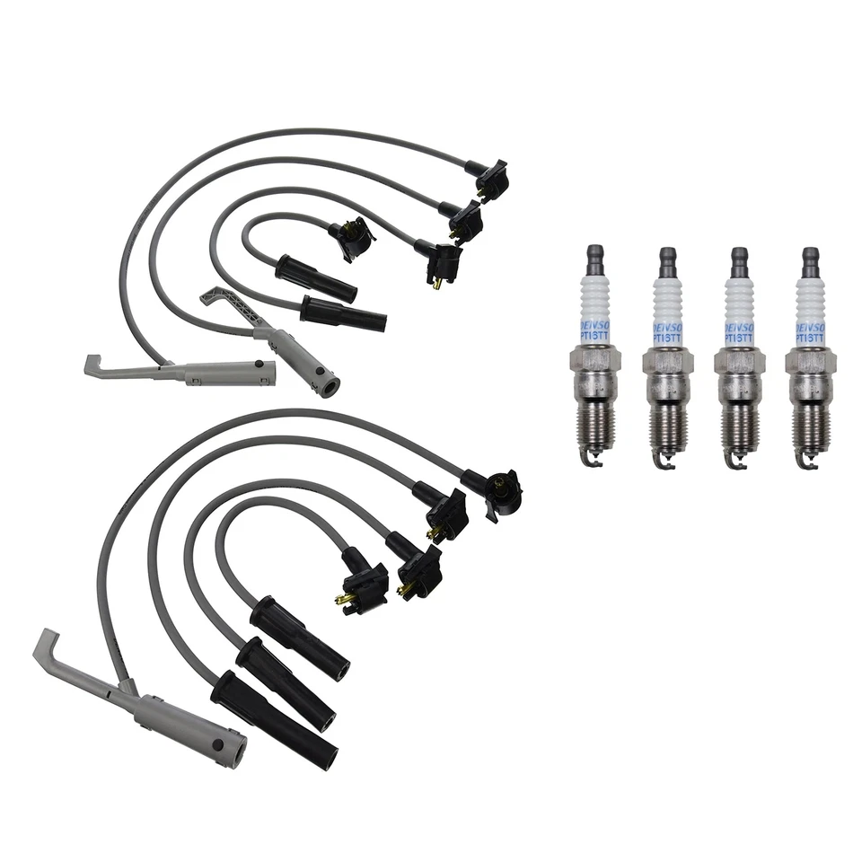 Комплект проводов Denso 8 мм и 4 платиновые свечи зажигания TT 0,04 комплект для Mazda B2500 2,5 л L4 - Изображение 1 из 1